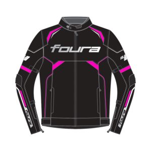 Foura Revo Ladies Motorcycle Textile Jacket Black Pink Primomoto