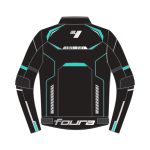 Foura Revo Ladies Motorcycle Textile Touring Jacket Black Turquoise primomoto