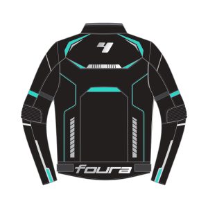 Foura Revo Ladies Motorcycle Textile Touring Jacket Black Turquoise primomoto