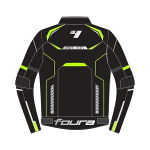 Foura Revo Motorcycle Textile Touring Jacket Black Fluro Yellow Primomoto