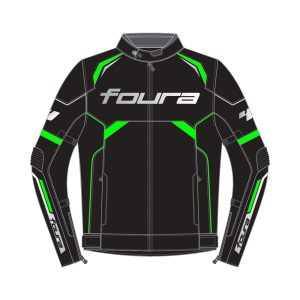 Foura Revo Motorcycle Textile Jacket Black Green Primomoto
