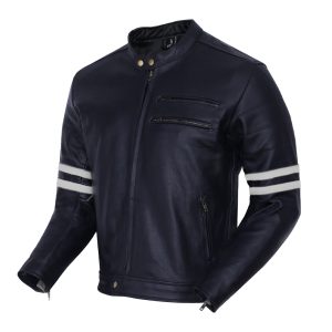 Road Breed Rox Motorfiets Leer Jasje Zwart/Wit