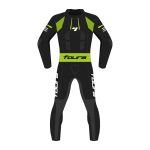 Foura Alpha 1 PC Kids Motorcycle Leather Suit Black Fluro Yellow Primomoto