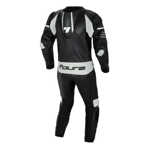 Foura Alpha 1 PC Kids Motorcycle Leather Suit Black White Primomoto